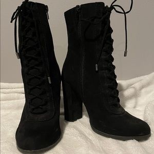 Carlos black lace up heels 7
